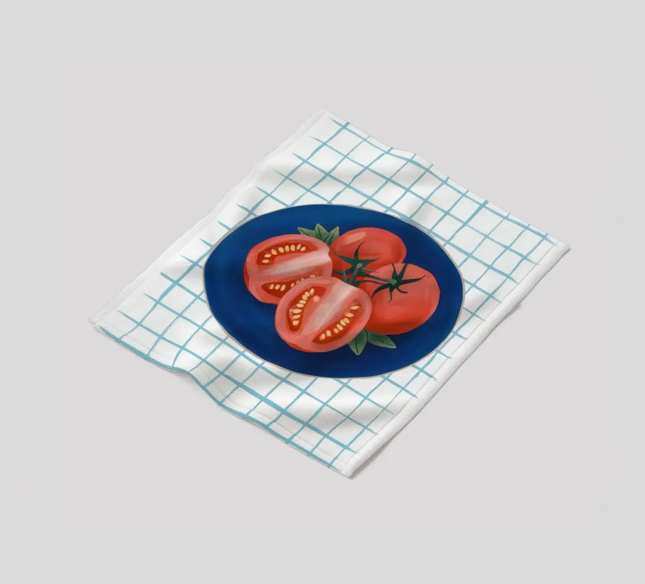 Tomate auf Riffelteller Fleecedecke von Frame Aura