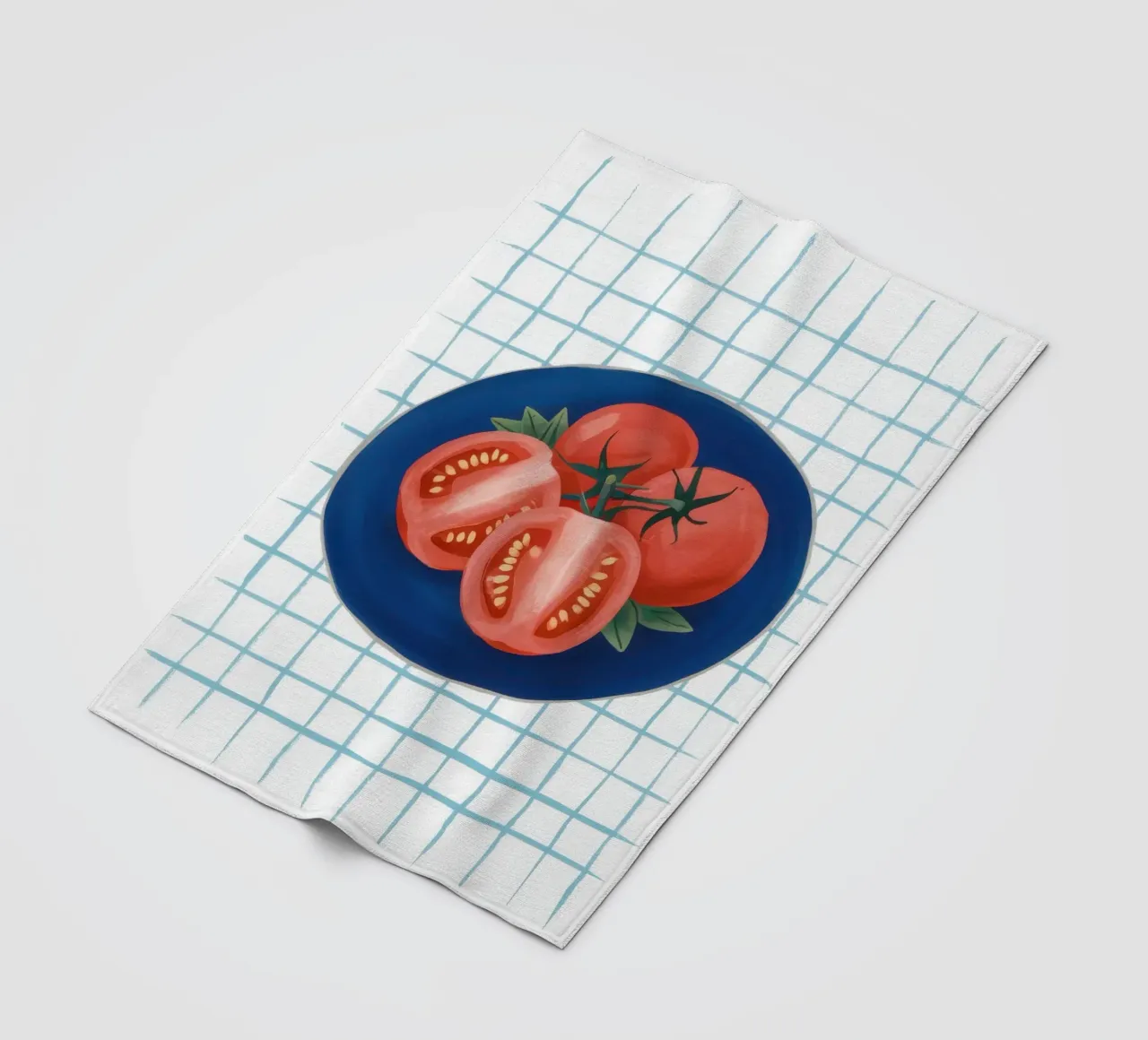 Tomate auf Riffelteller Fleecedecke von Frame Aura