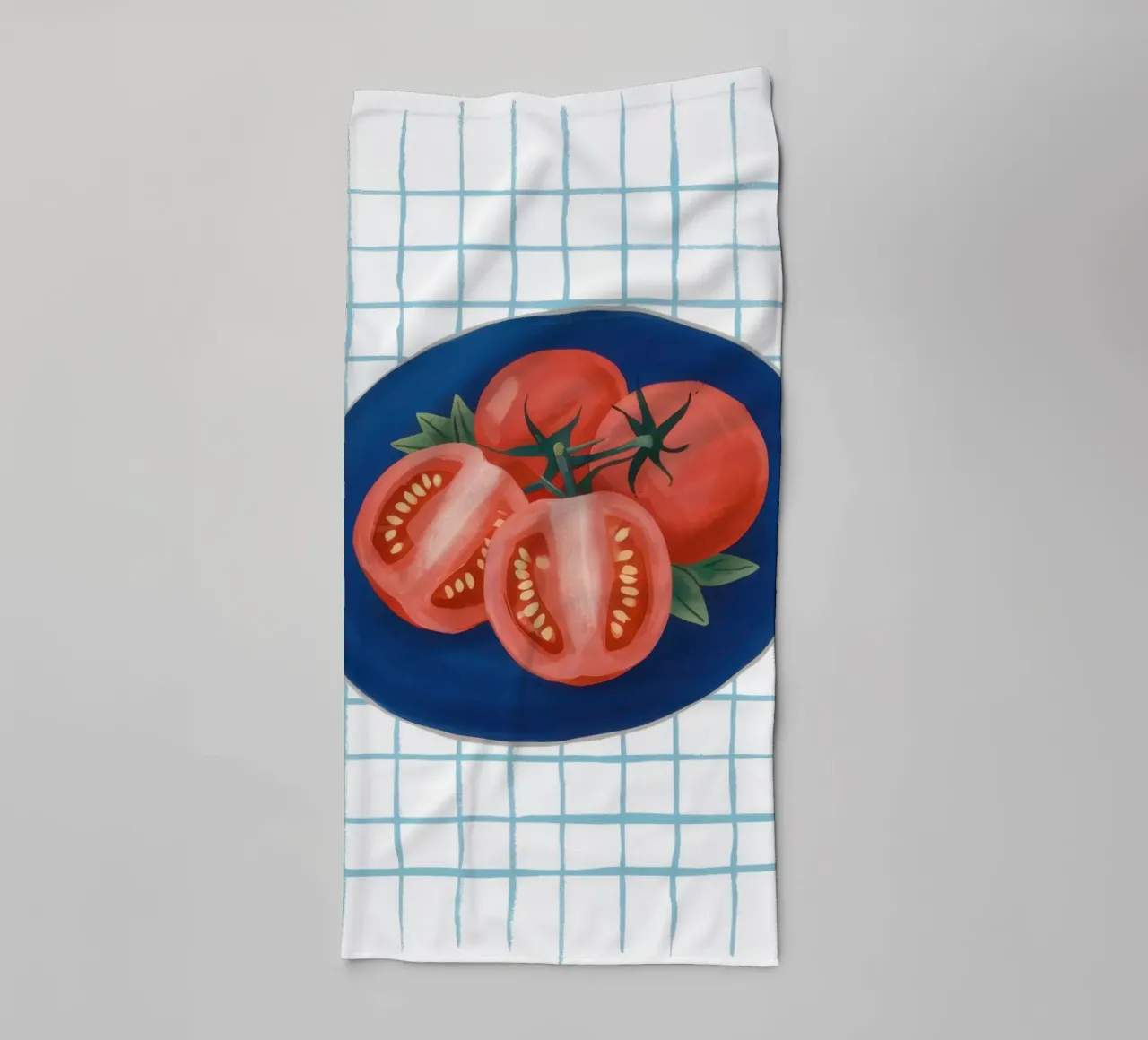 Tomate auf Riffelteller Handtuch von Frame Aura