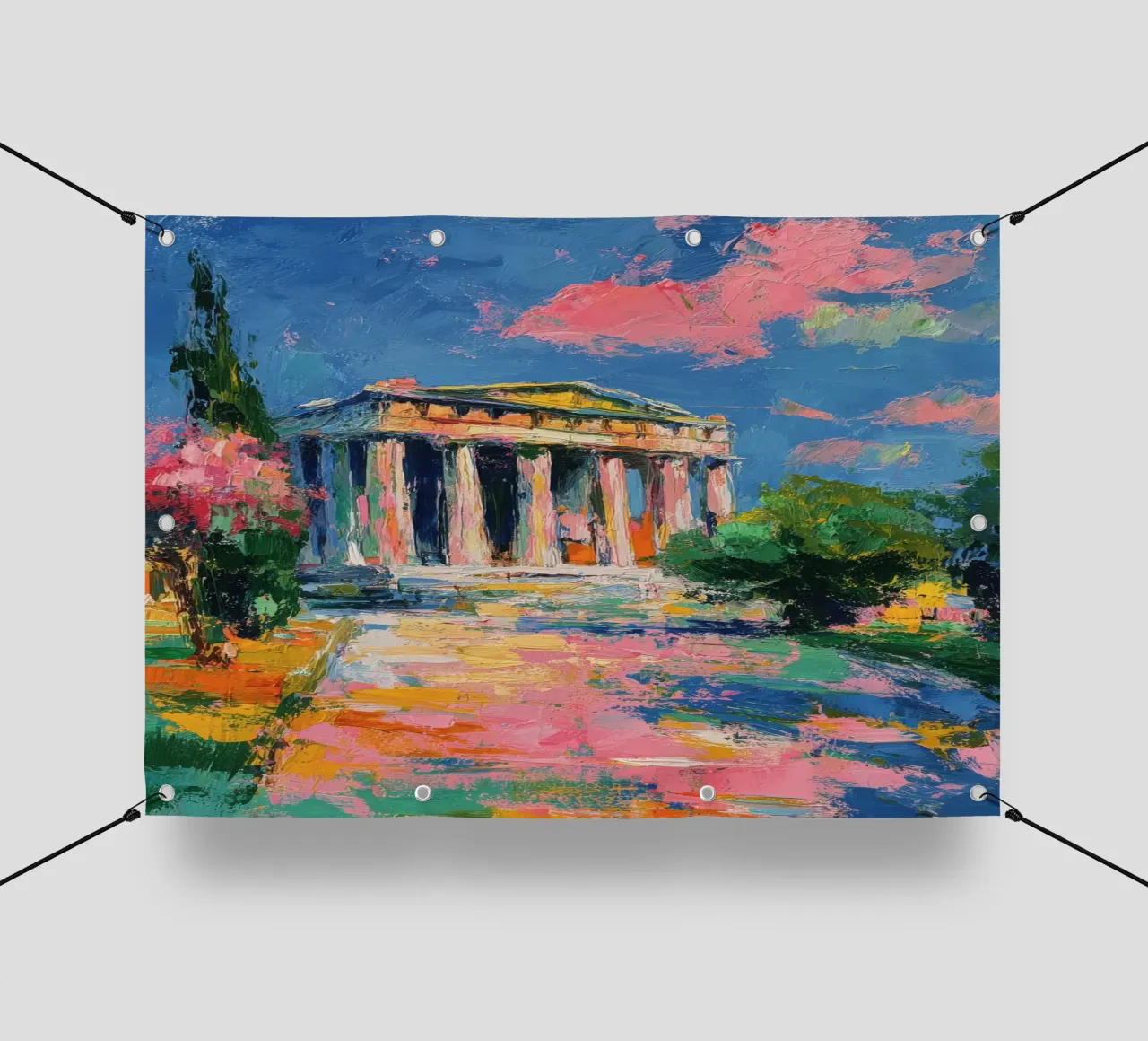 Partenone Atene Pittura ad olio telo in pvc da Nikis Art Studio