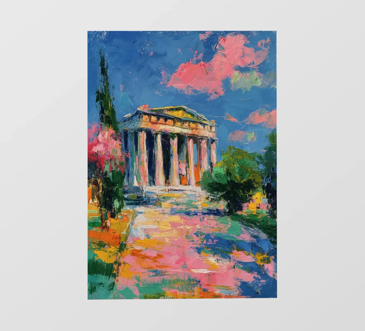 Partenone Atene Pittura ad olio telo in pvc da Nikis Art Studio