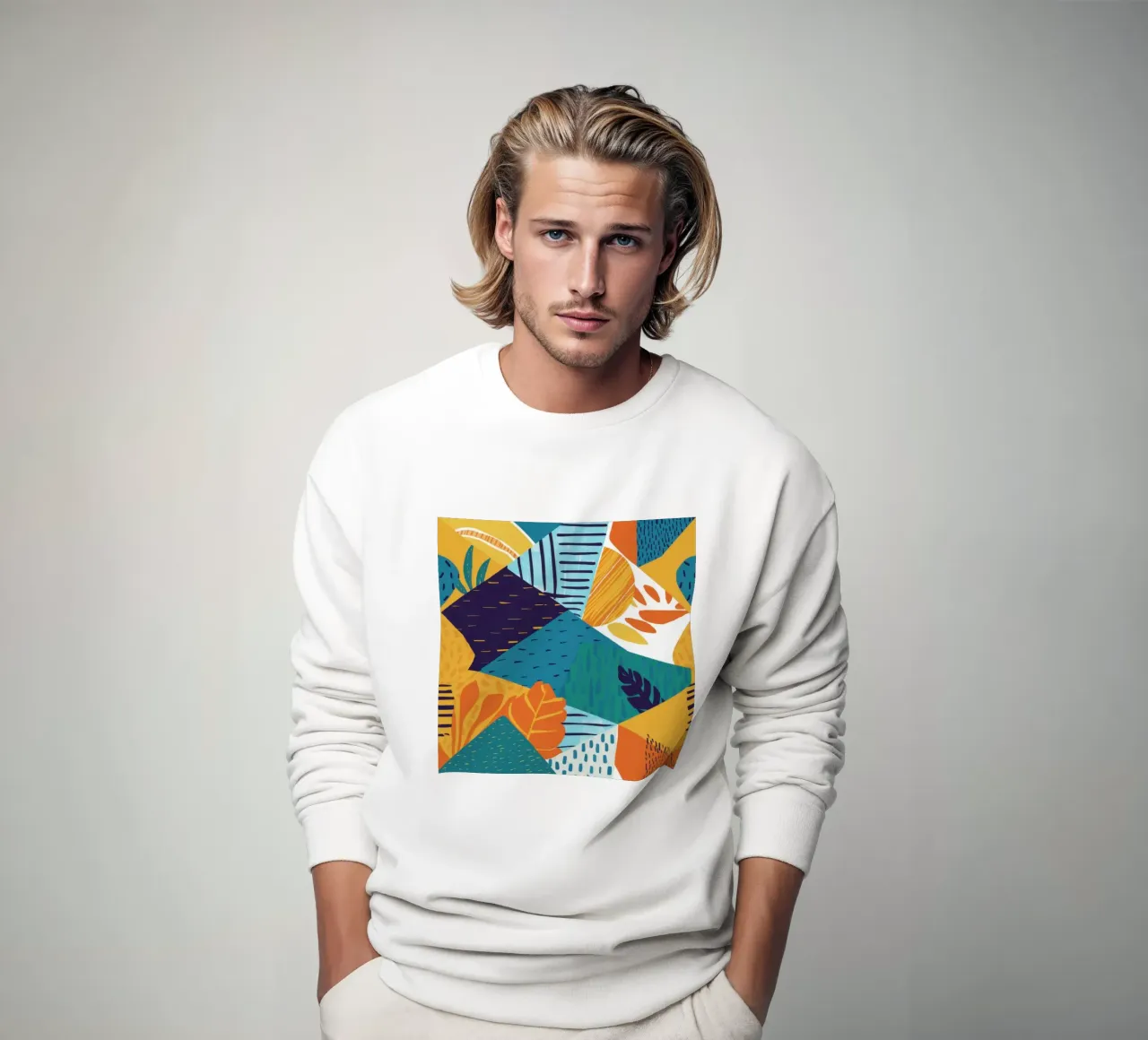 Patrón geométrico de fragmentos sudadera de Frame Aura