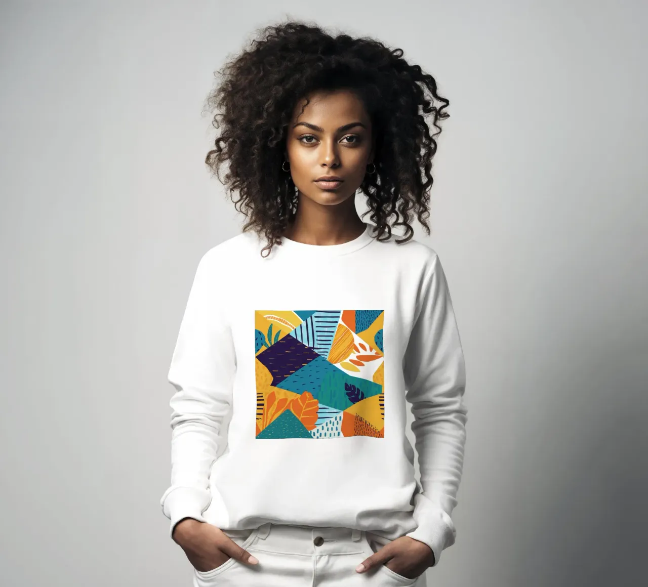 Patrón geométrico de fragmentos sudadera de Frame Aura
