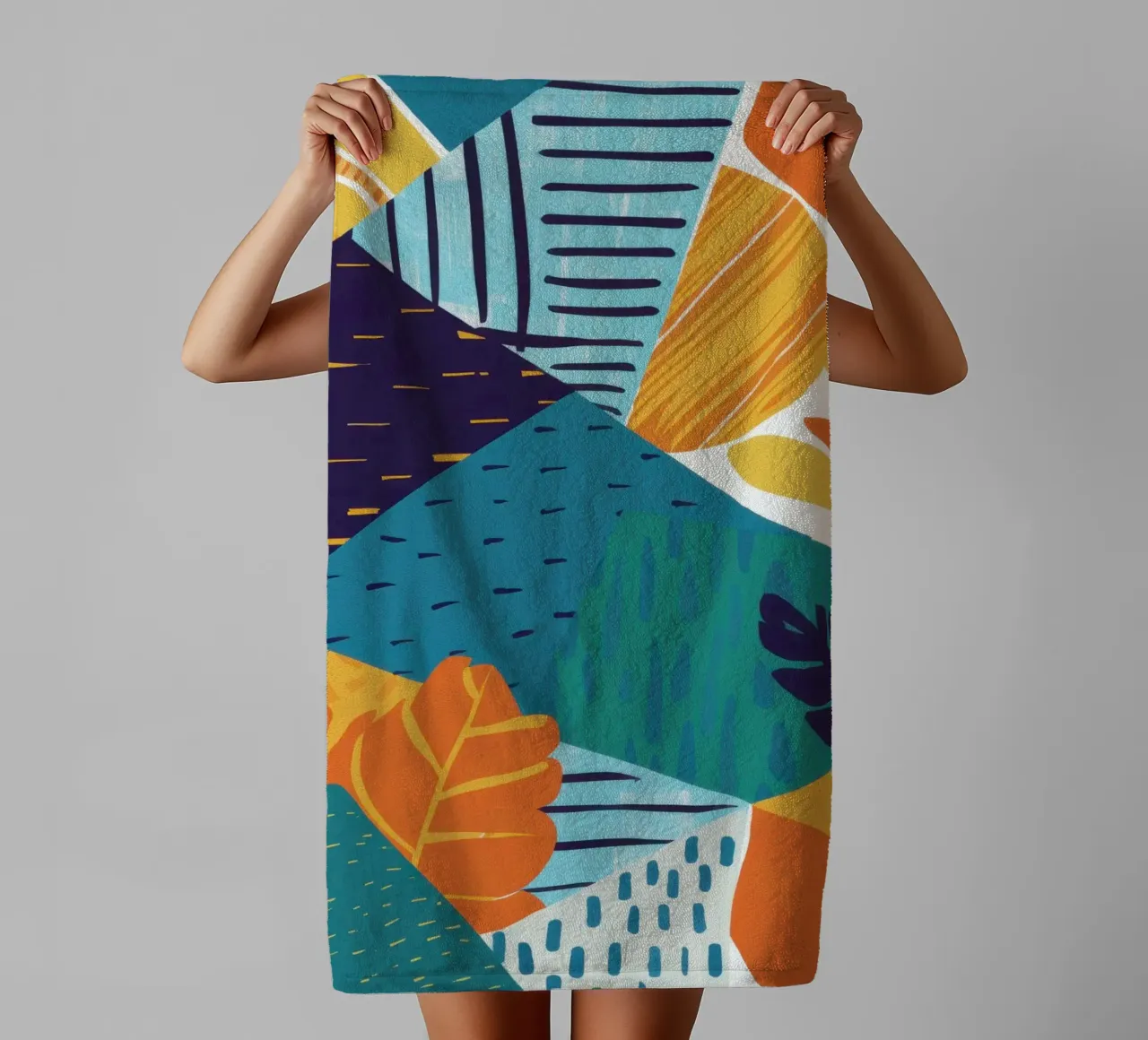 Geometric Shard Pattern towel by Frame Aura