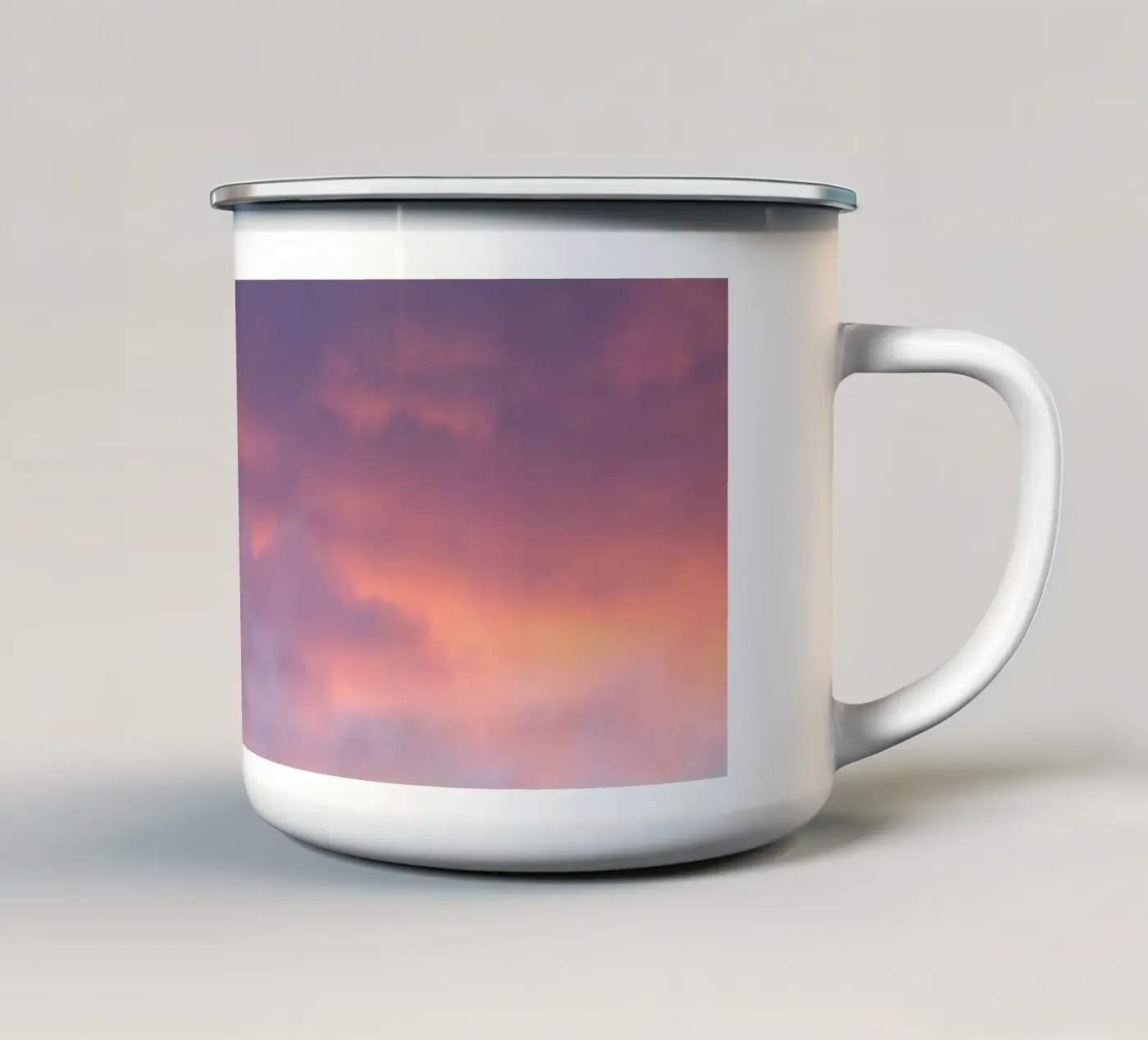 Sunset clouds enamel mug by Carol Maia