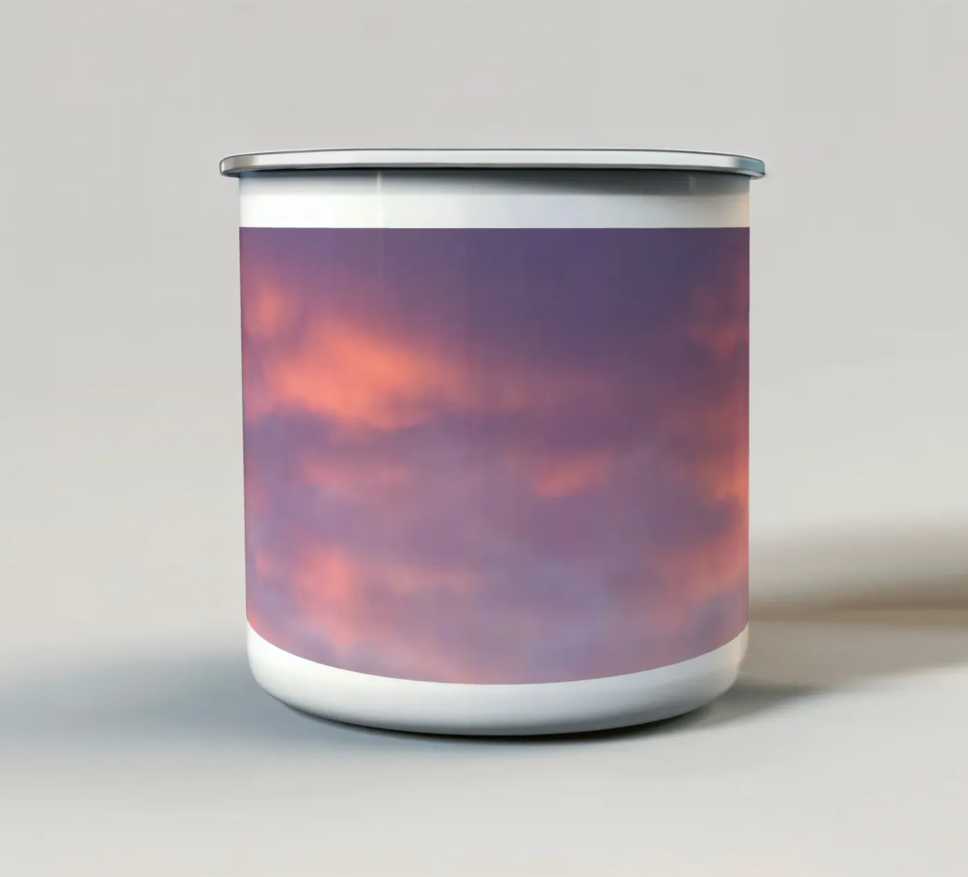 Sunset clouds enamel mug by Carol Maia