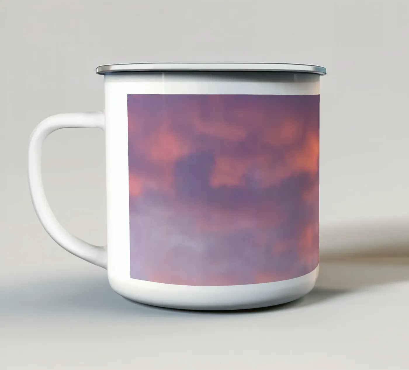 Sunset clouds enamel mug by Carol Maia