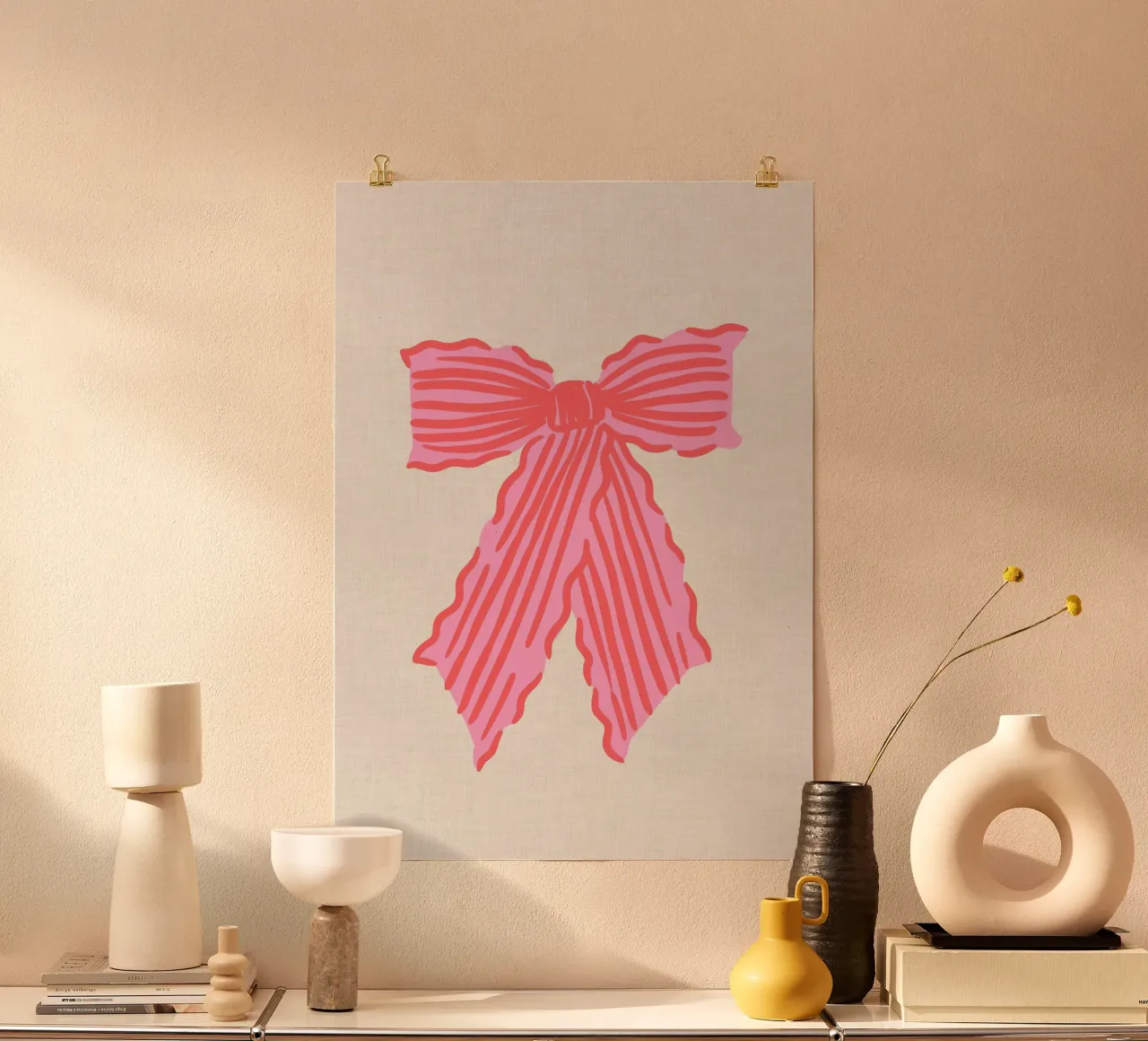 Poster con fiocco, arte da parete con fiocco rosa, regalo Coquette poster da Coquette Club