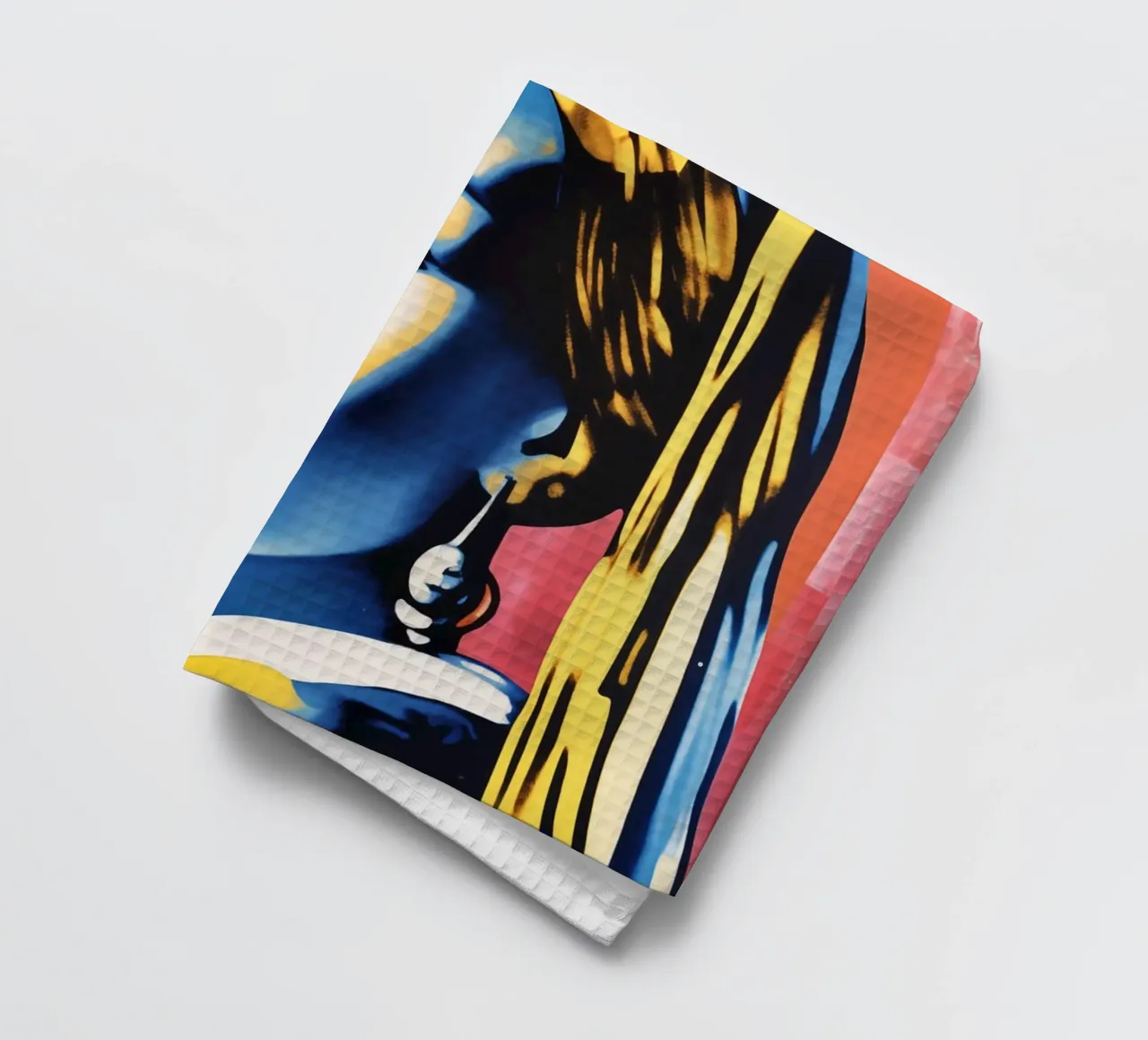 Girl with the Pop Art pearl earring tea towel by Autofocus