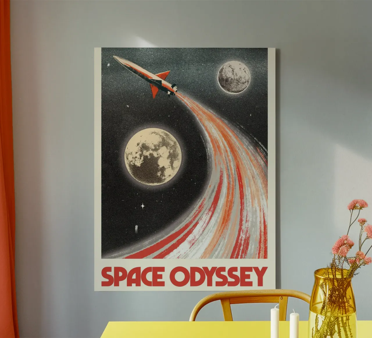 Space Odyssey canvas with Floater frame by Retrorise