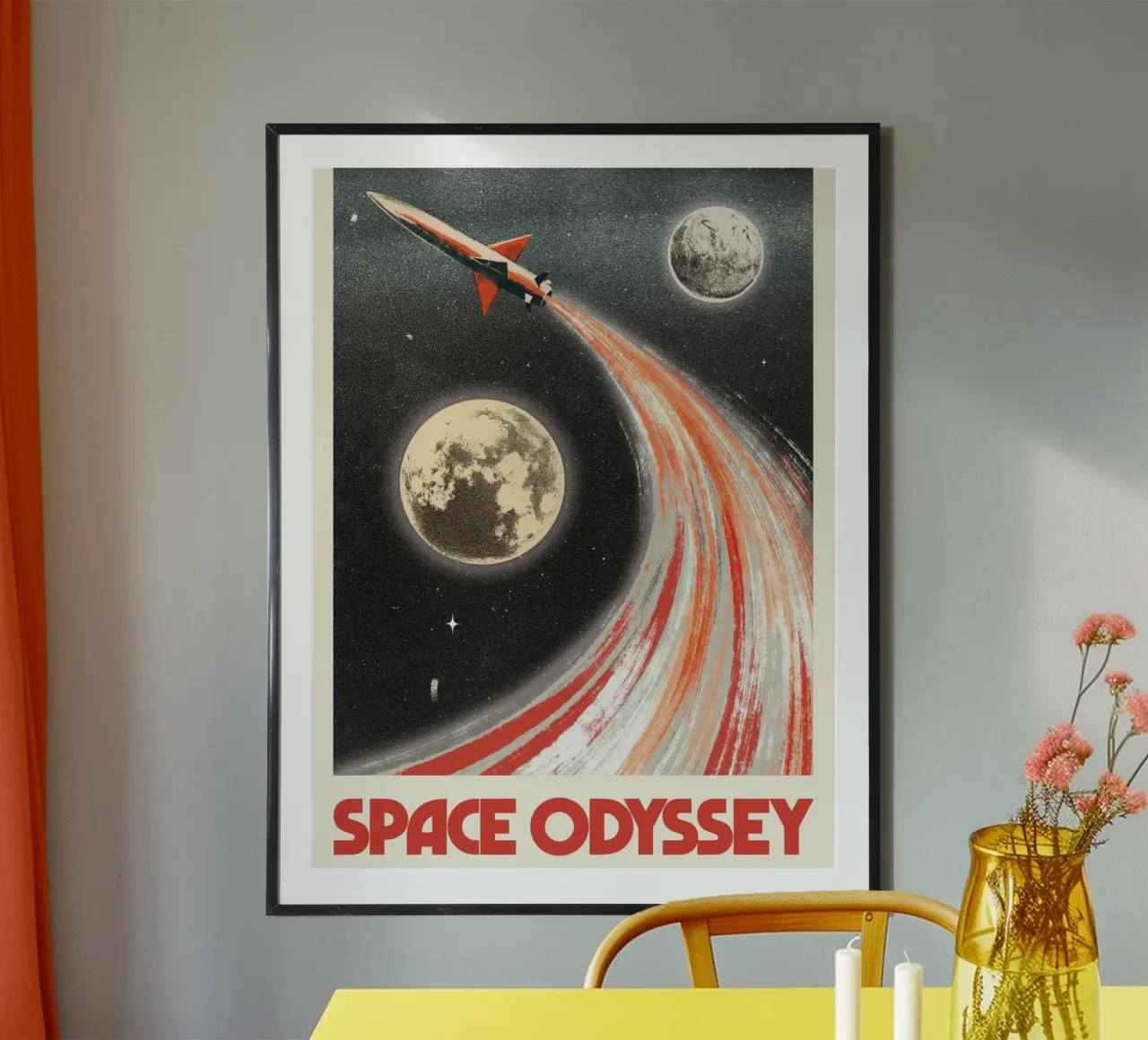 Odissea nello spazio poster con telaio in legno da Retrorise