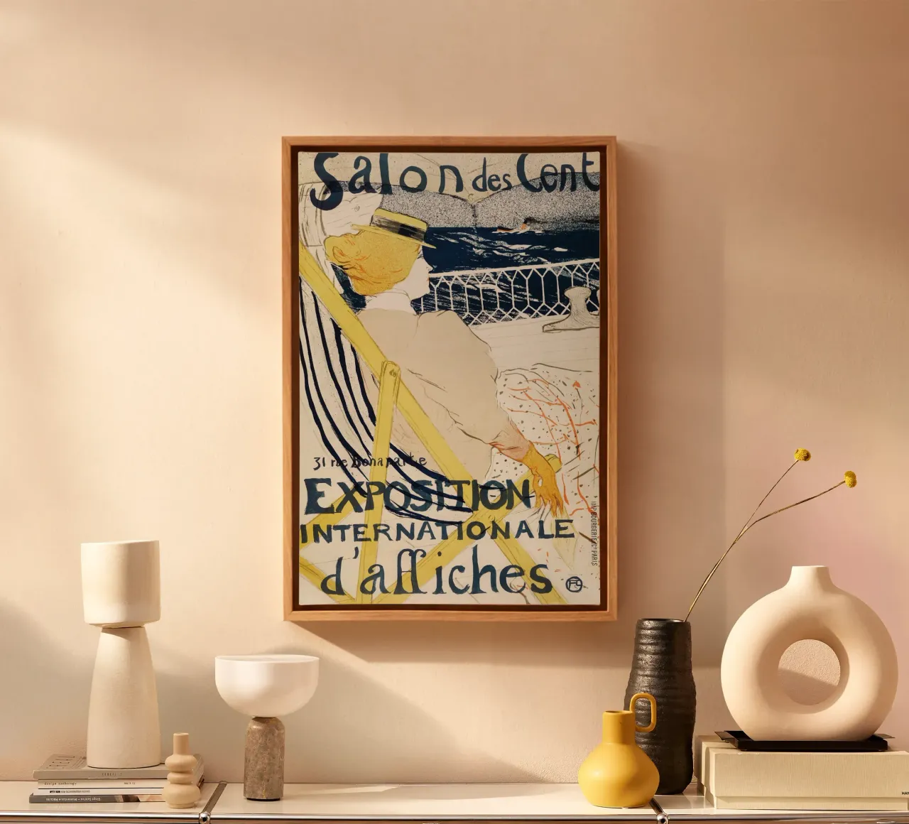 Toulouse-Lautrec - Salon des Cent Leinwand mit Schattenfugenrahmen von Retrorise