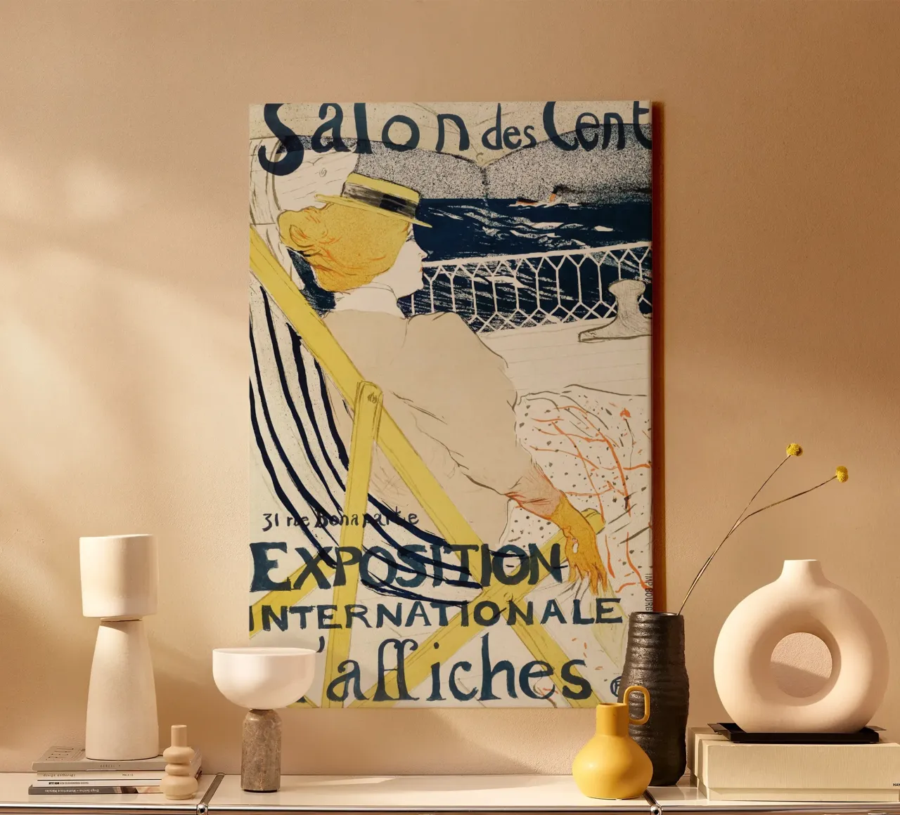 Toulouse-Lautrec - Salon des Cent Leinwand mit Schattenfugenrahmen von Retrorise