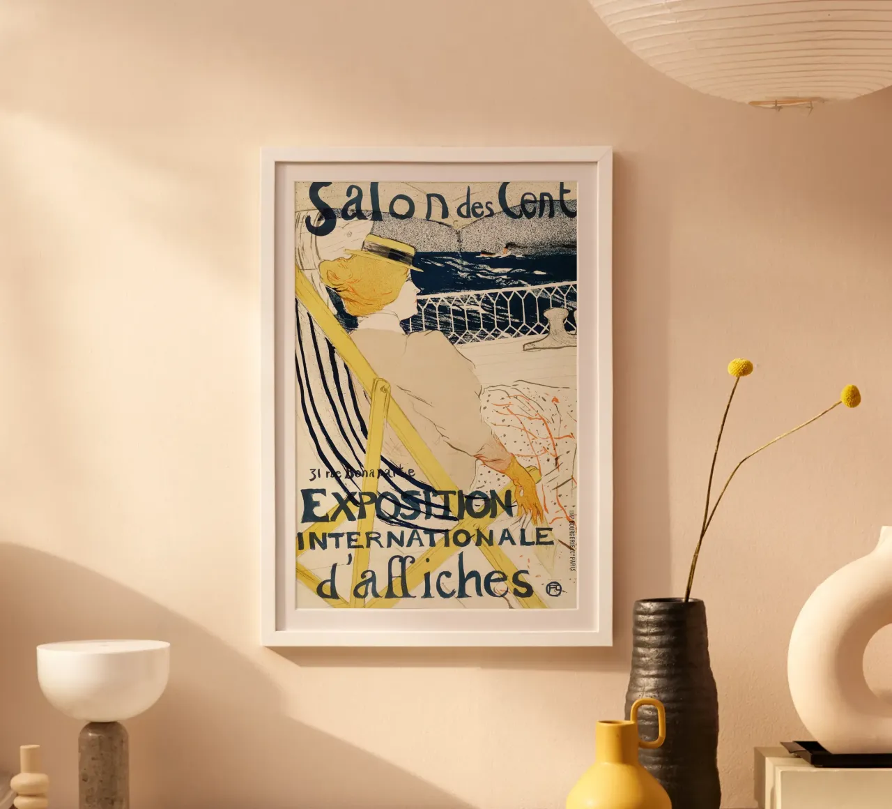 Toulouse-Lautrec - Salon des Cent poster con telaio in legno da Retrorise
