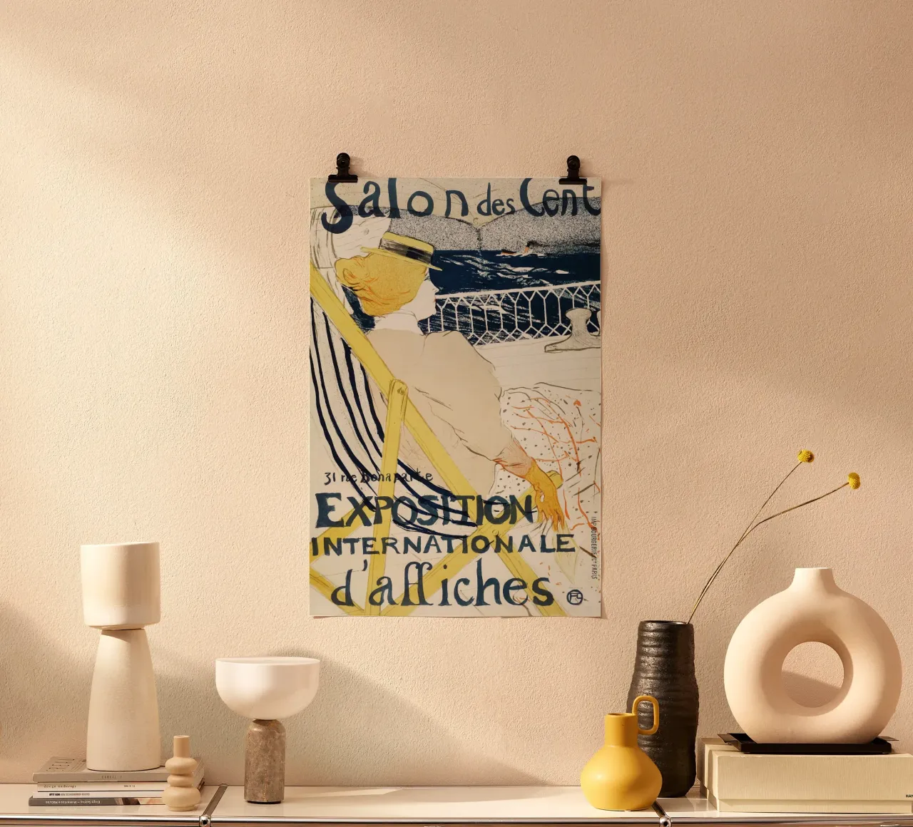 Toulouse-Lautrec - Salon des Cent poster con telaio in legno da Retrorise