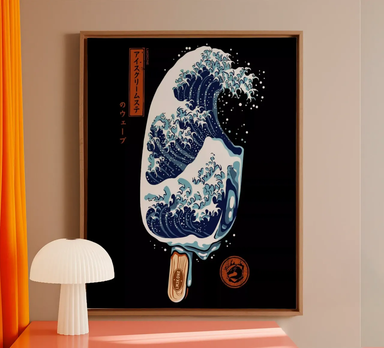 Groot golfijs canvas met Baklijst van LM2KONE