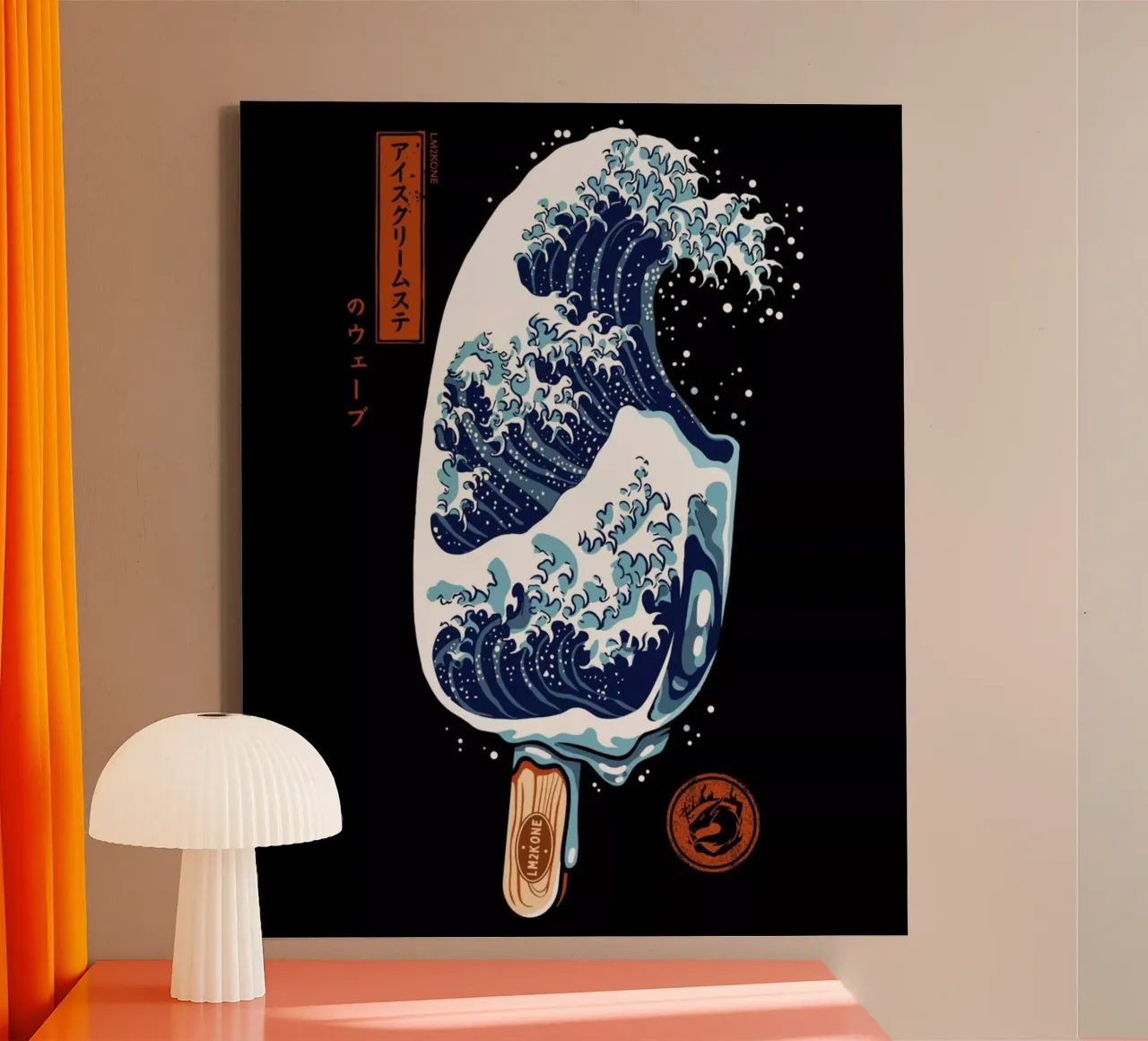 Groot golfijs canvas met Baklijst van LM2KONE