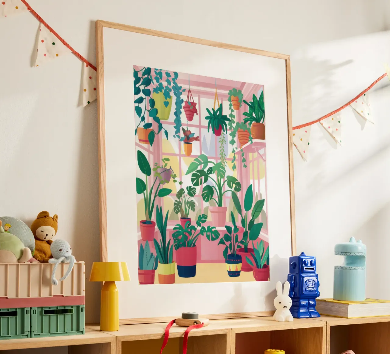 Santuario delle foglie poster con telaio in legno da Sure Paint