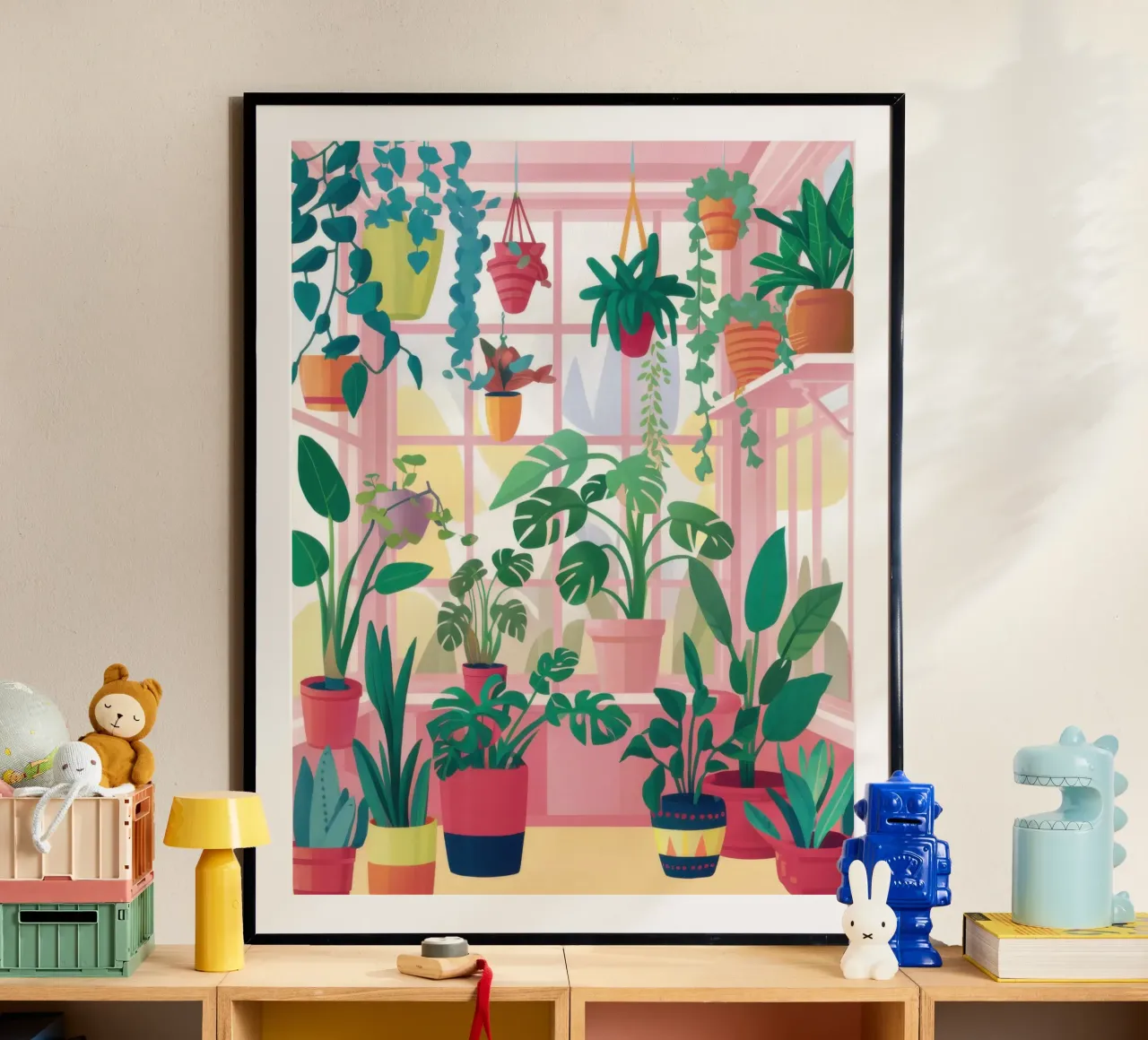 Santuario delle foglie poster con telaio in legno da Sure Paint