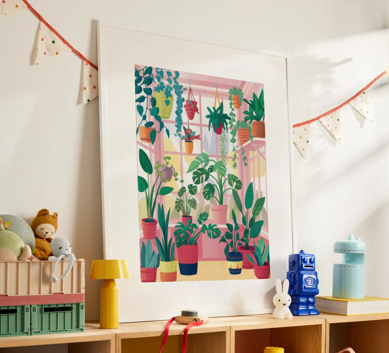 Santuario delle foglie poster con telaio in legno da Sure Paint