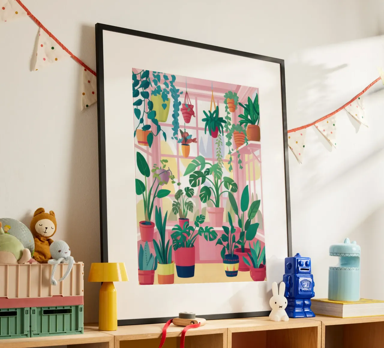 Santuario delle foglie poster con telaio in legno da Sure Paint
