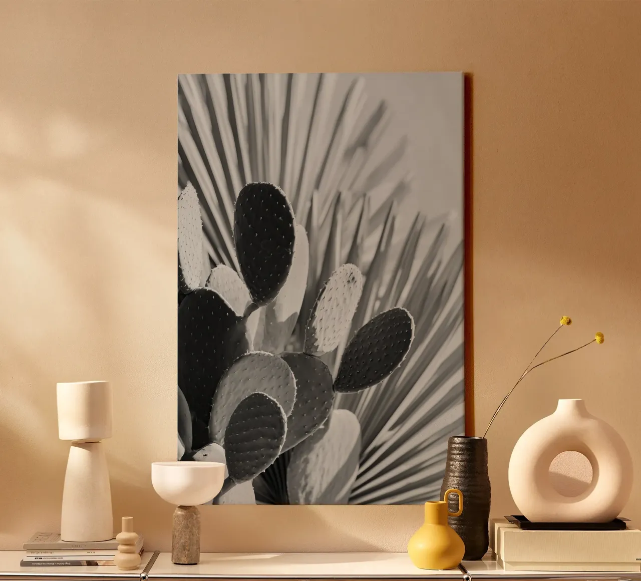 Cactus Poem No 01 Leinwand mit Schattenfugenrahmen von treechild