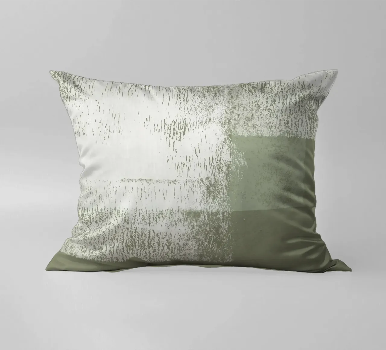 Surfaces | Minimal Abstract in Olive and Sage Green cuscino da sabidussi