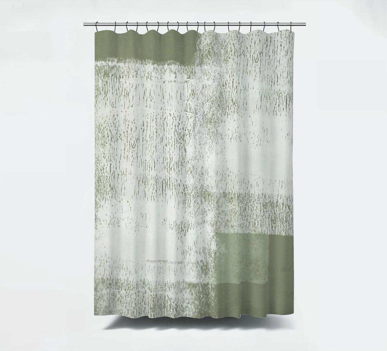 Surfaces | Minimal Abstract in Olive and Sage Green tenda da doccia da sabidussi