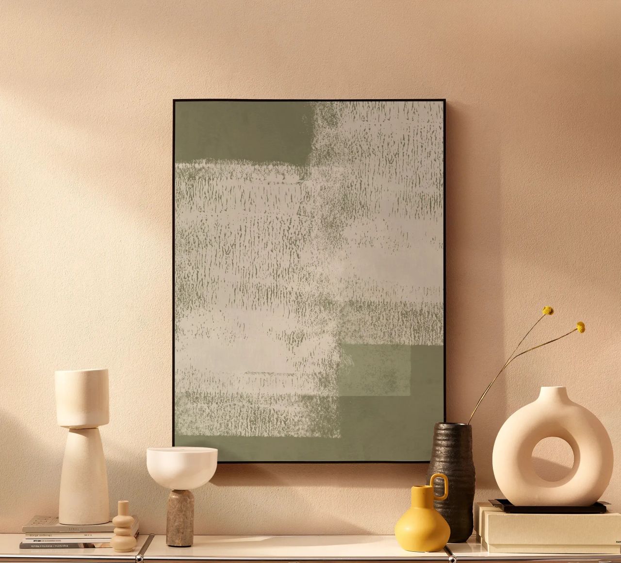 Surfaces | Minimal Abstract in Olive and Sage Green plexiglass da sabidussi