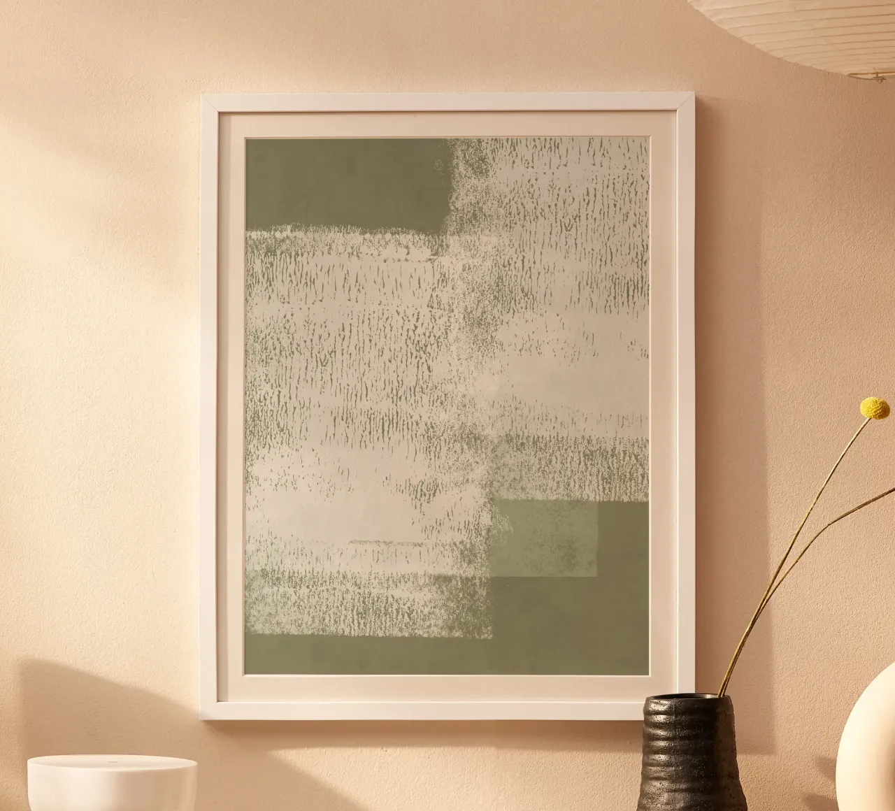 Surfaces | Minimal Abstract in Olive and Sage Green carta hahnemühle da sabidussi