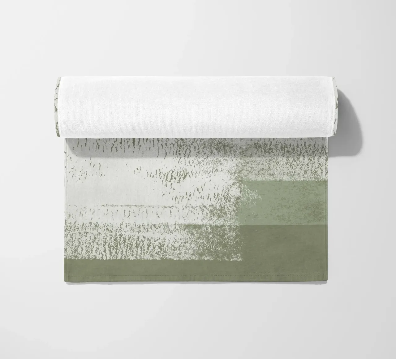 Surfaces | Minimal Abstract in Olive and Sage Green Strandtuch von sabidussi