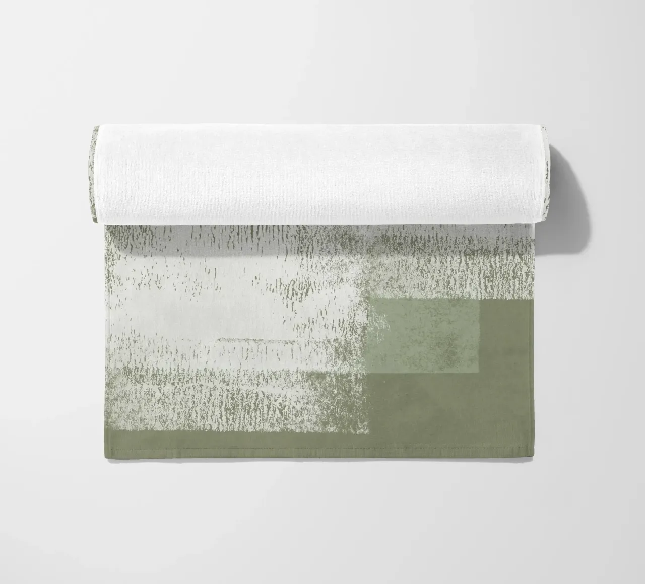 Surfaces | Minimal Abstract in Olive and Sage Green Strandtuch von sabidussi