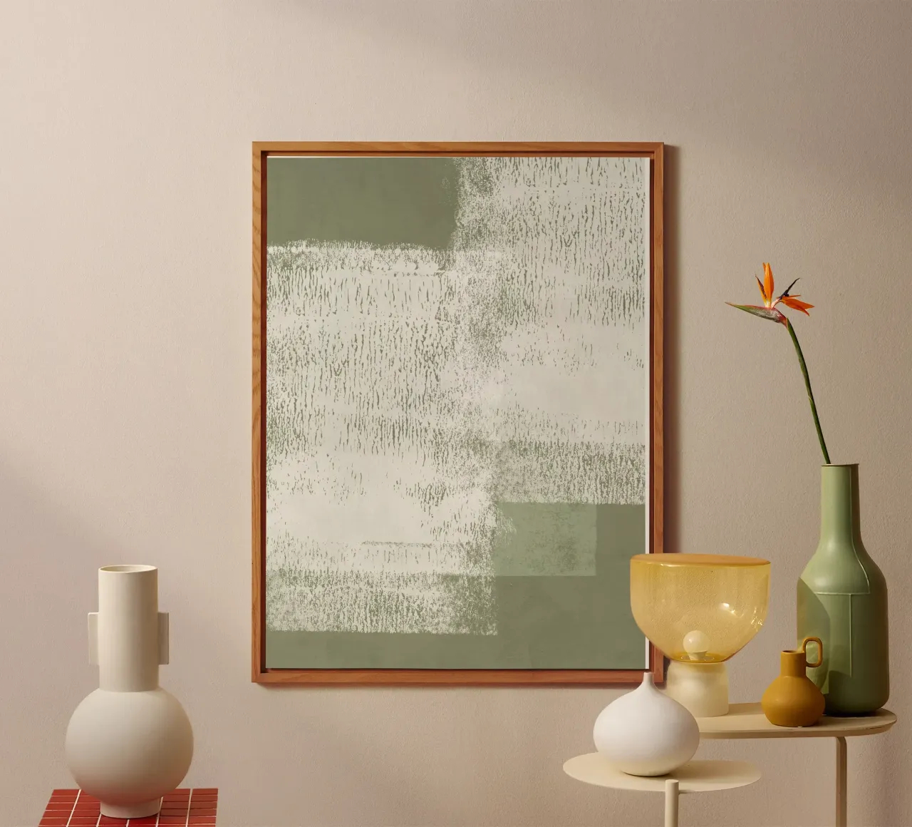 Surfaces | Minimal Abstract in Olive and Sage Green alluminio dibond da sabidussi