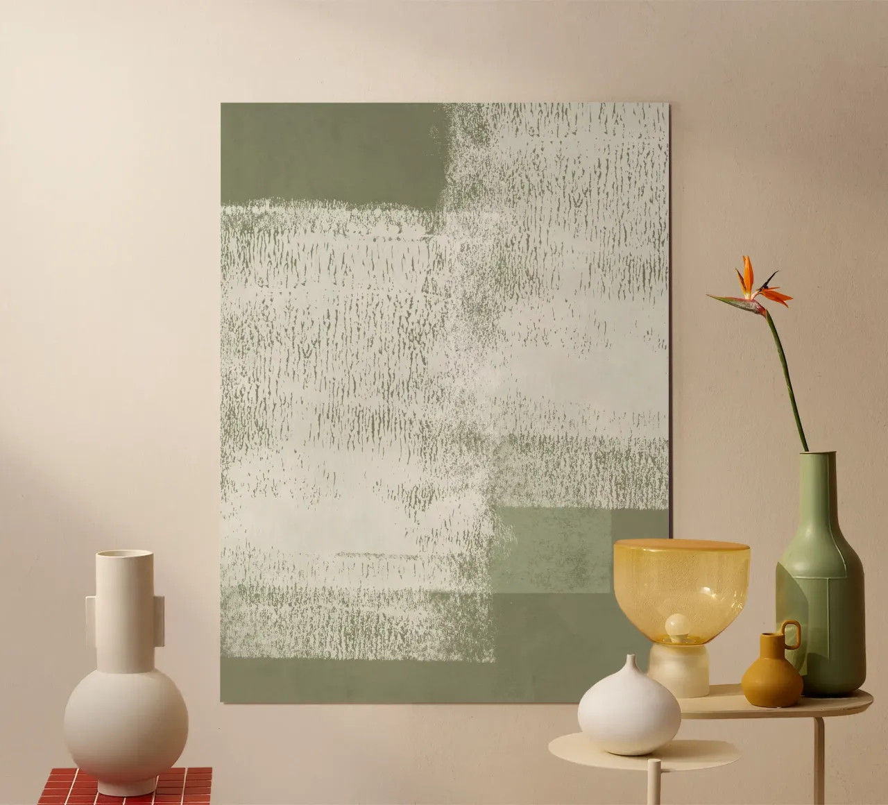 Surfaces | Minimal Abstract in Olive and Sage Green carta hahnemühle da sabidussi