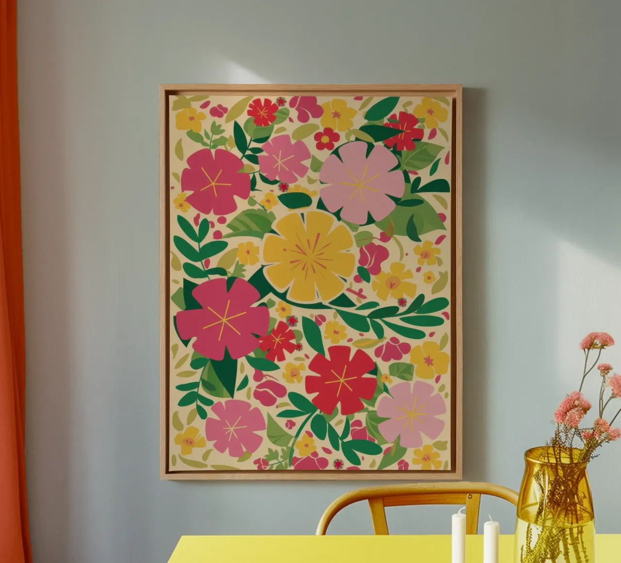 Allegre fioriture primaverili tela con Cornice a cassetta da Frame Aura