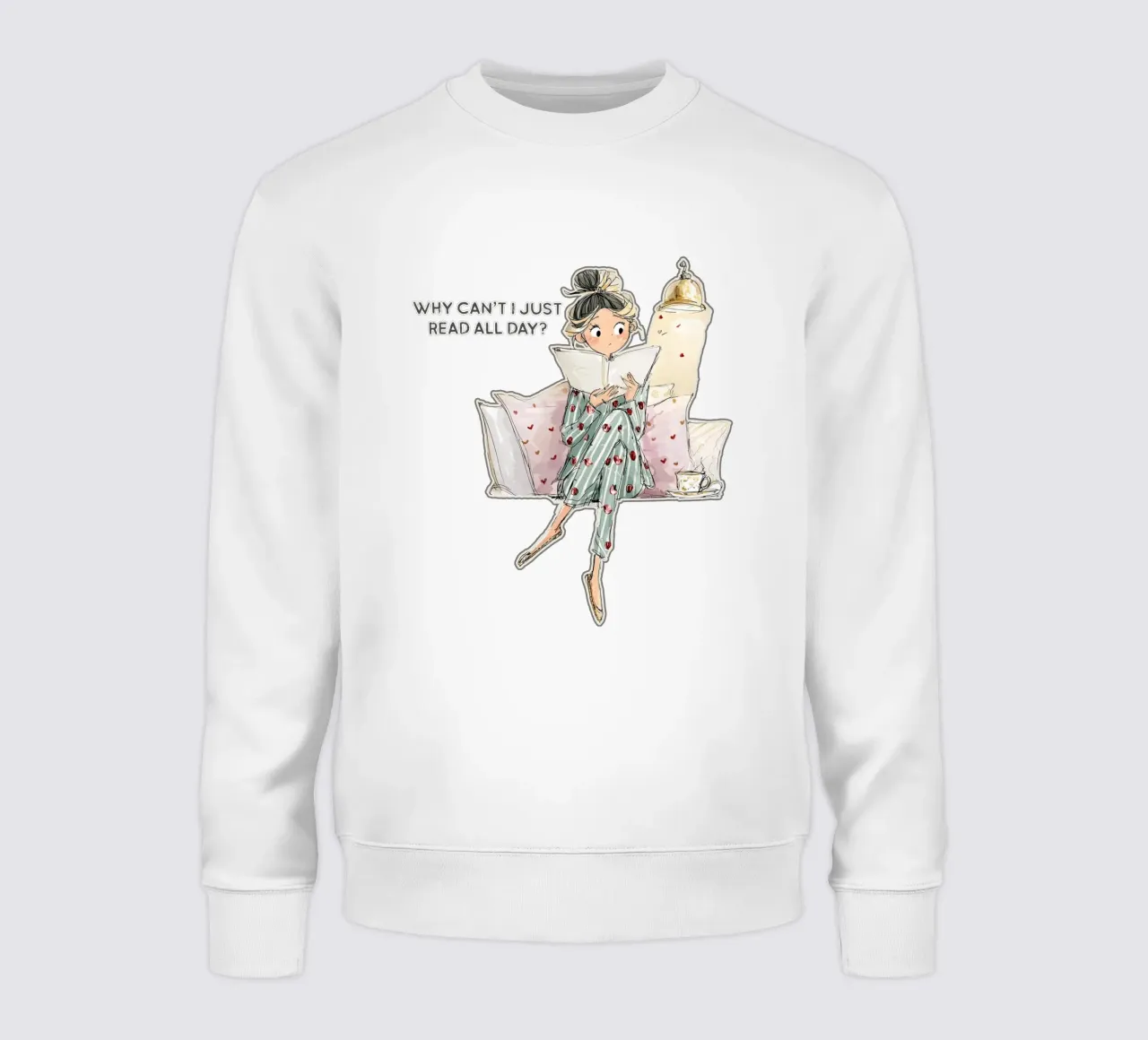 "Why can't I just read all day? felpa da Hola Bella