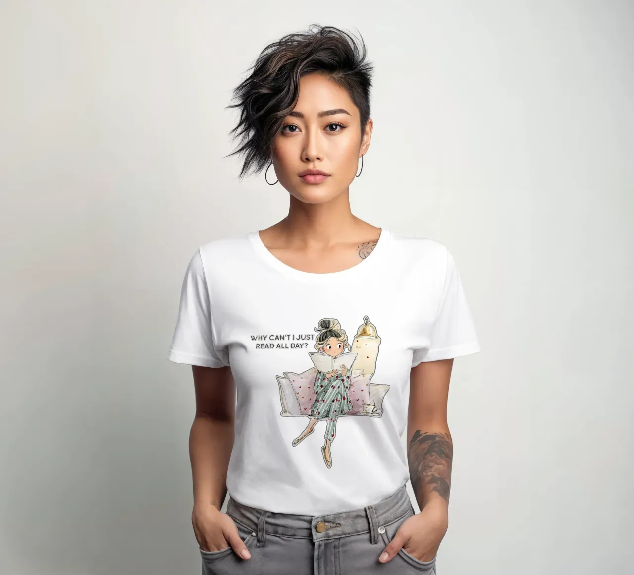"Why can't I just read all day? t-shirt da donna da Hola Bella