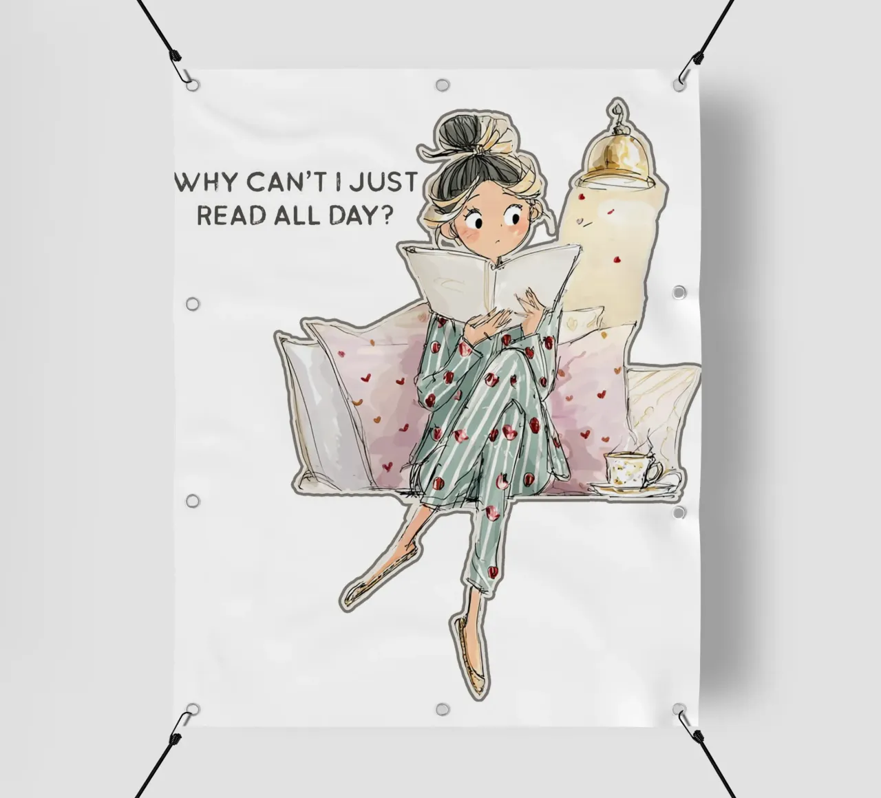 "Why can't I just read all day? telo in pvc da Hola Bella