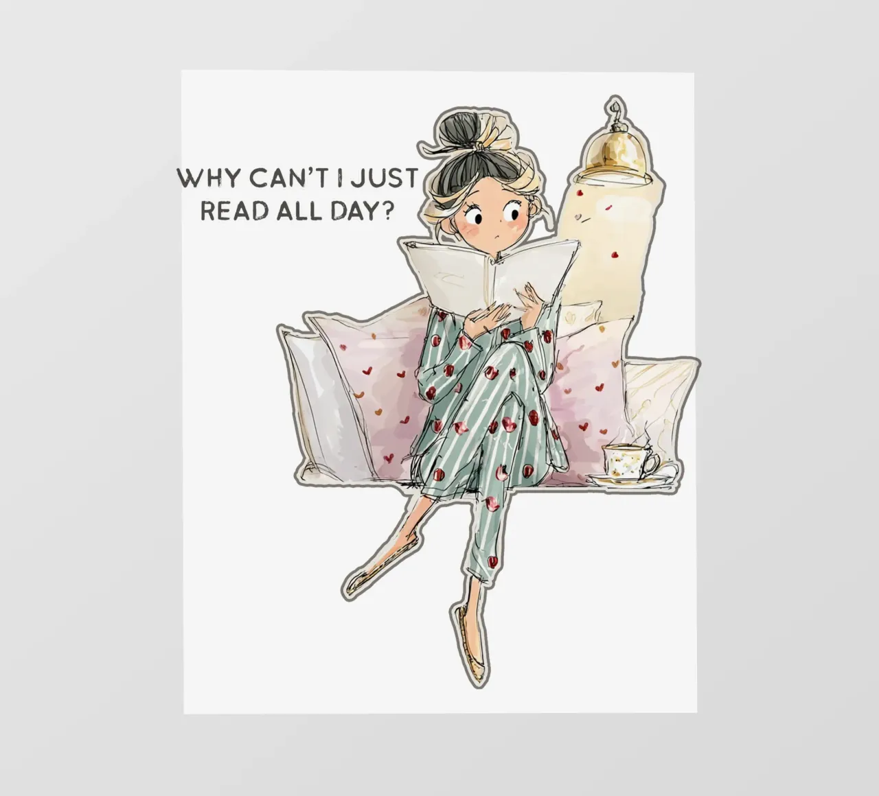 "Why can't I just read all day? telo in pvc da Hola Bella