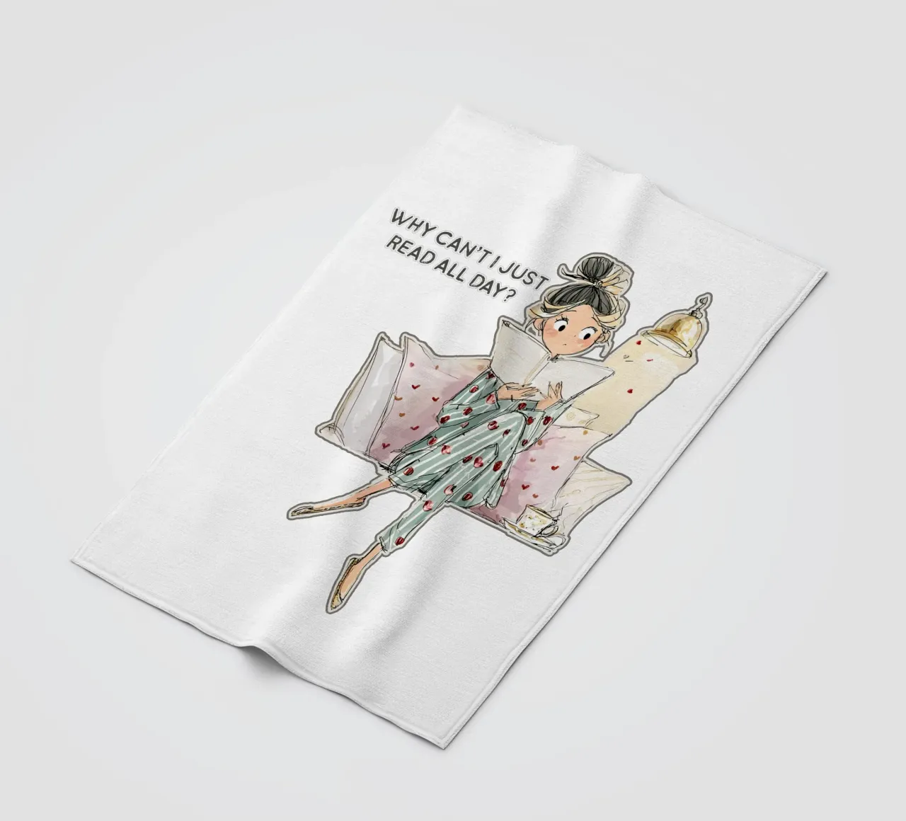 "Why can't I just read all day? coperta in pile da Hola Bella