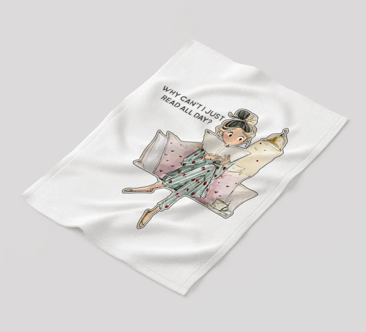 "Why can't I just read all day? coperta in pile da Hola Bella