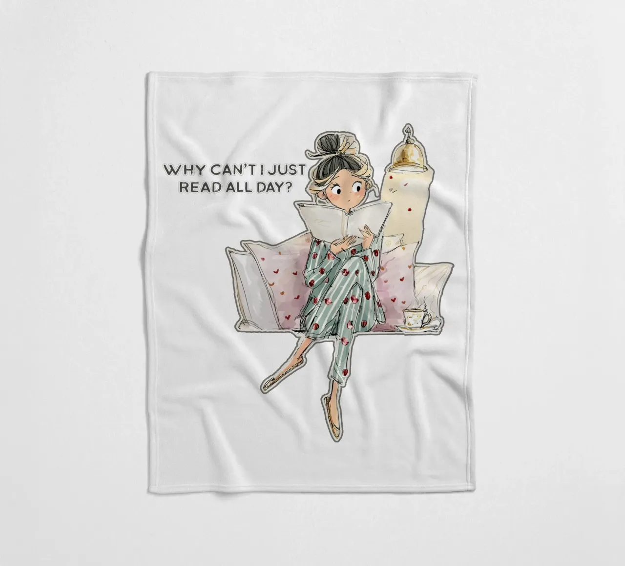 "Why can't I just read all day? coperta in pile da Hola Bella