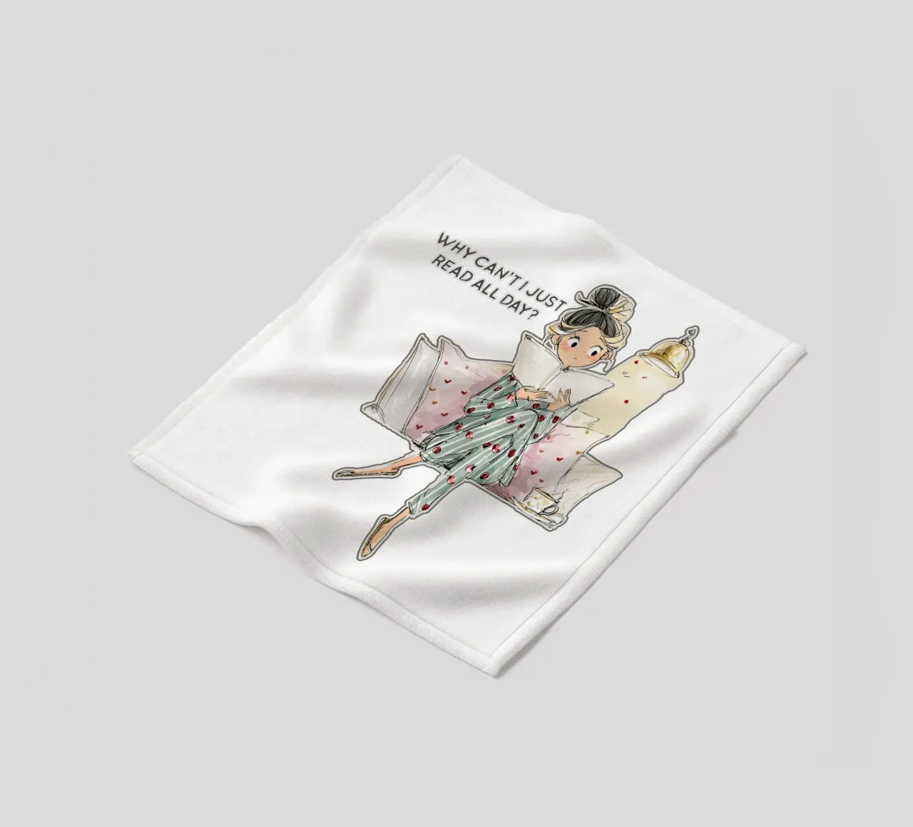 "Why can't I just read all day? coperta in pile da Hola Bella