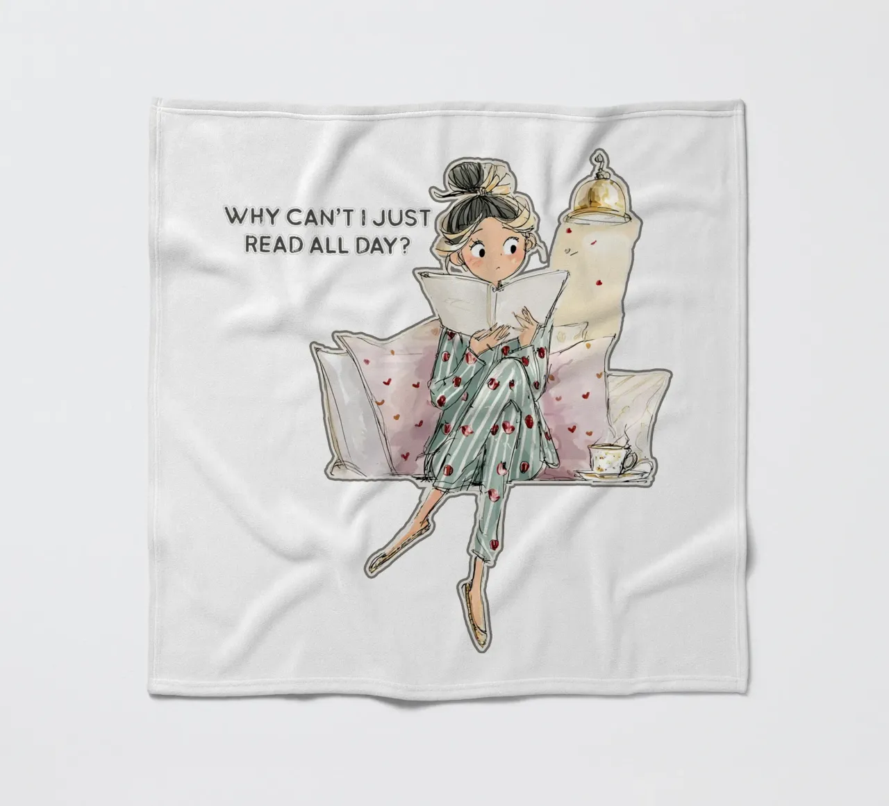 "Why can't I just read all day? coperta in pile da Hola Bella