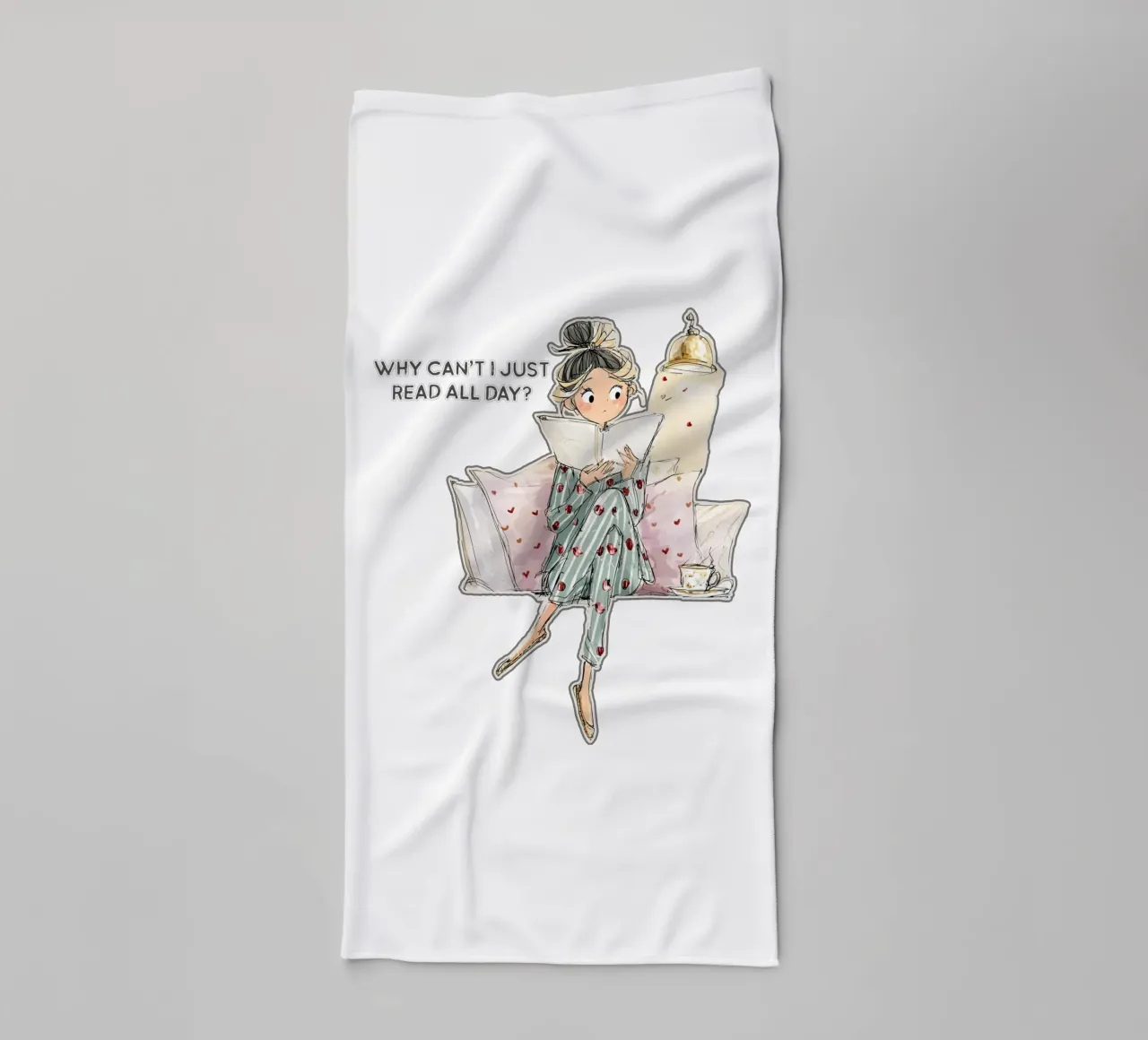 "Why can't I just read all day? asciugamano da bagno da Hola Bella