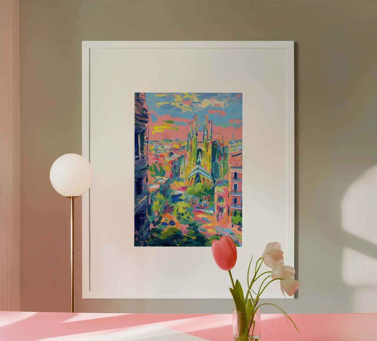 Impressione della Sagrada Familia di Barcellona poster da Nikis Art Studio
