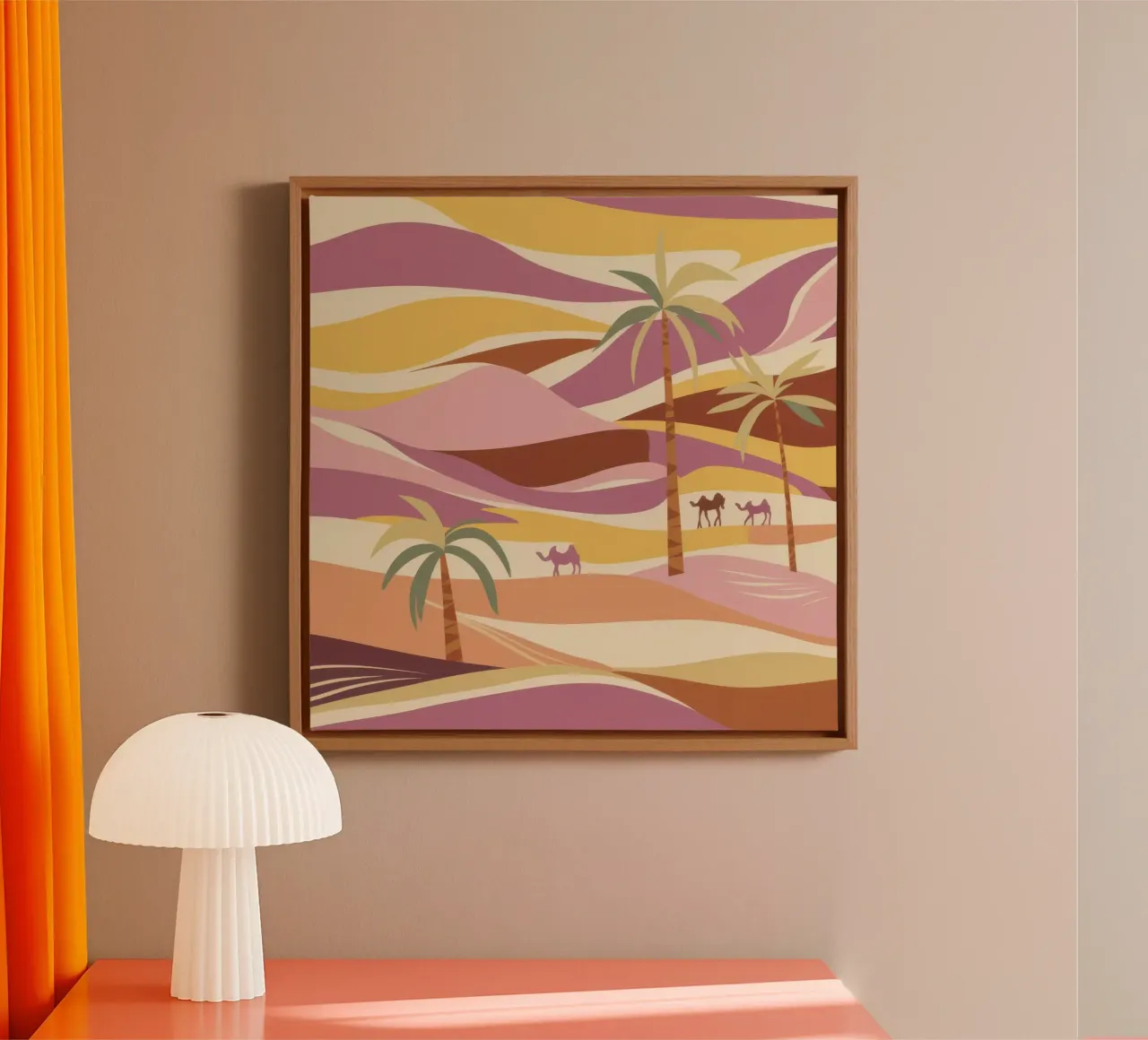 Pastel Desert Mirage canvas with Floater frame by Frame Aura
