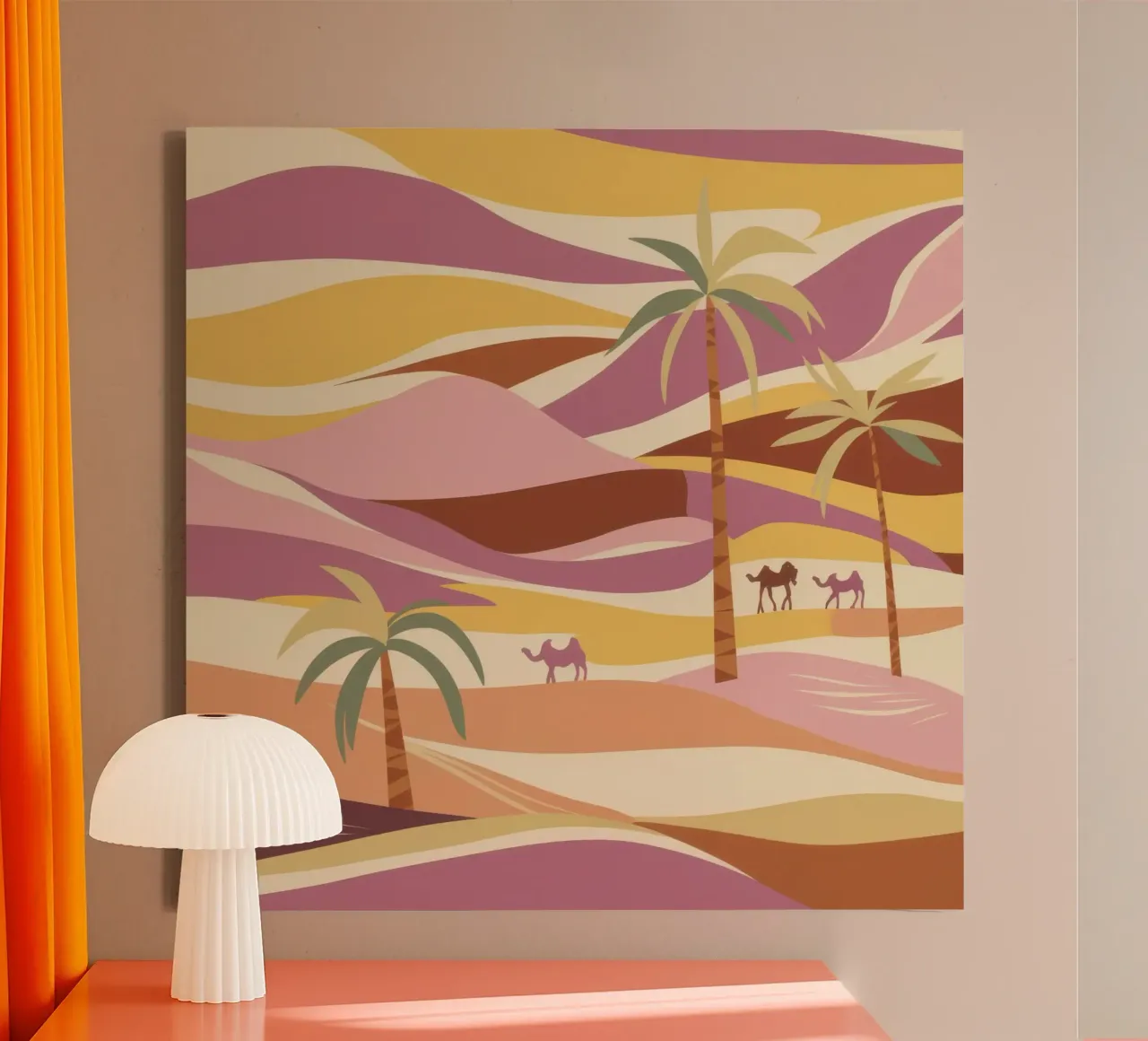 Pastel Desert Mirage canvas with Floater frame by Frame Aura