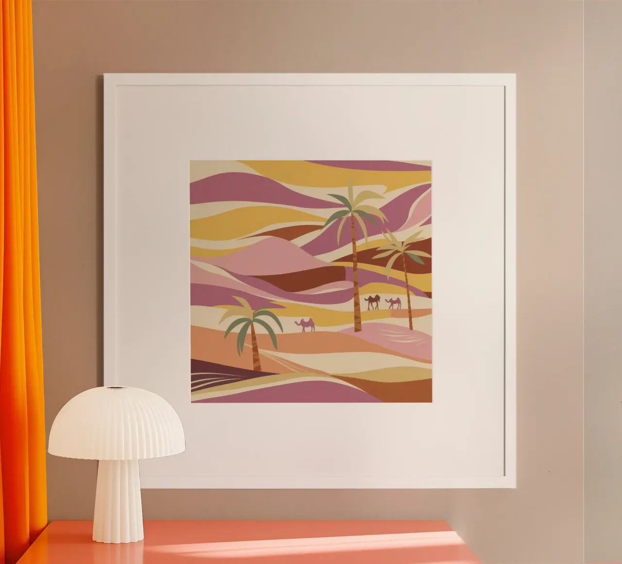 Mirage del deserto pastello poster da Frame Aura