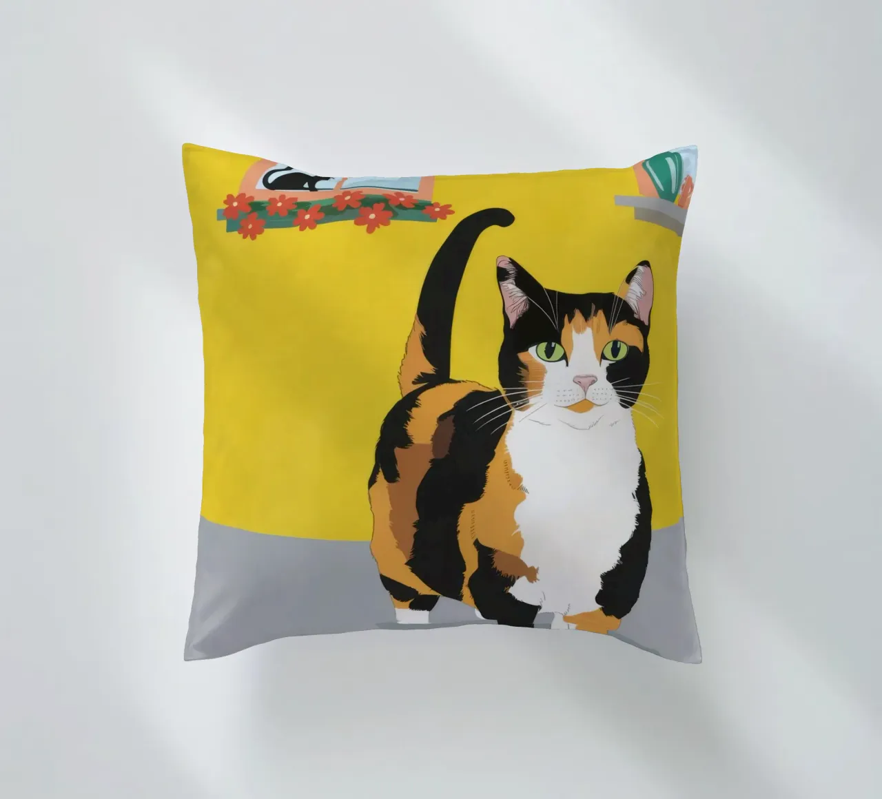 Calico Cat Poise cuscino da Frame Aura